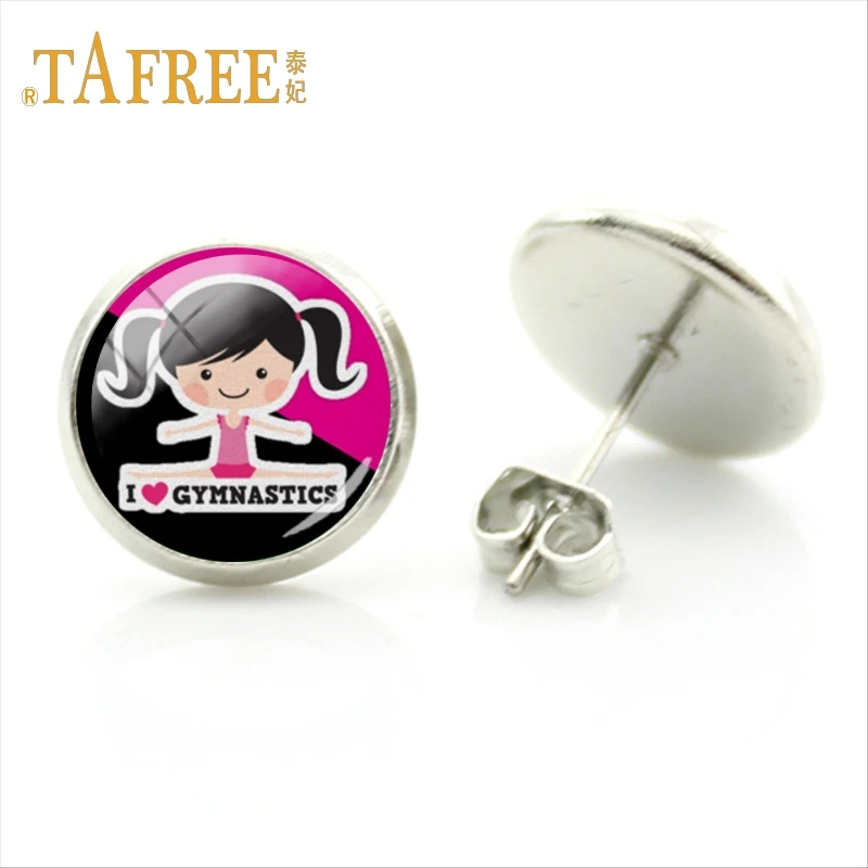 Серьги-гвоздики TAFREE для балета и гимнастики изящные круглые ювелирные украшения