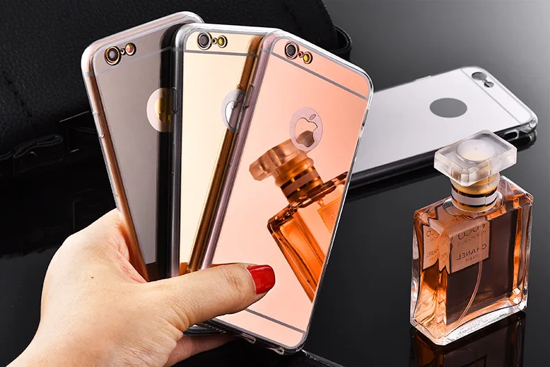 Роскошные зеркальные чехлы из ТПУ для iPhone 6 6s 7 8 Plus 5 5S SE телефонов X XR XS Max мягкие на