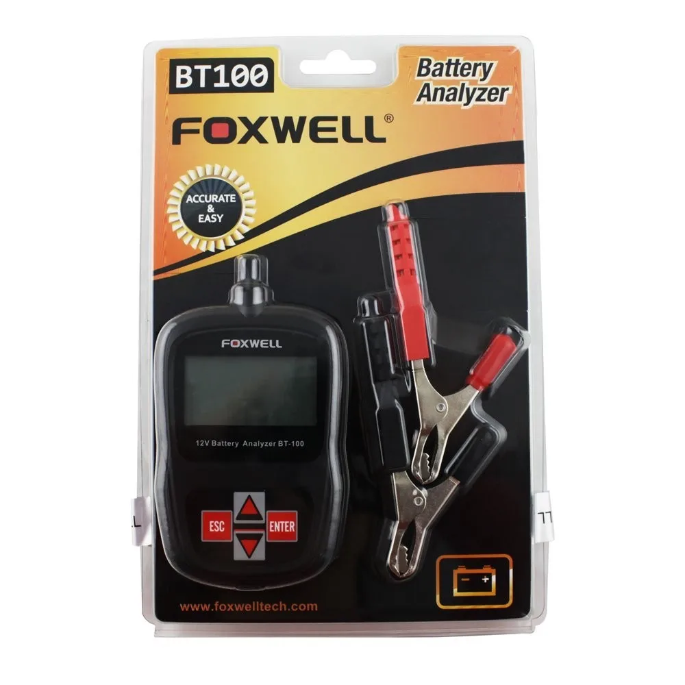 Тестер автомобильного аккумулятора FOXWELL BT100 12 В для утопленных AGM GEL Original вольт
