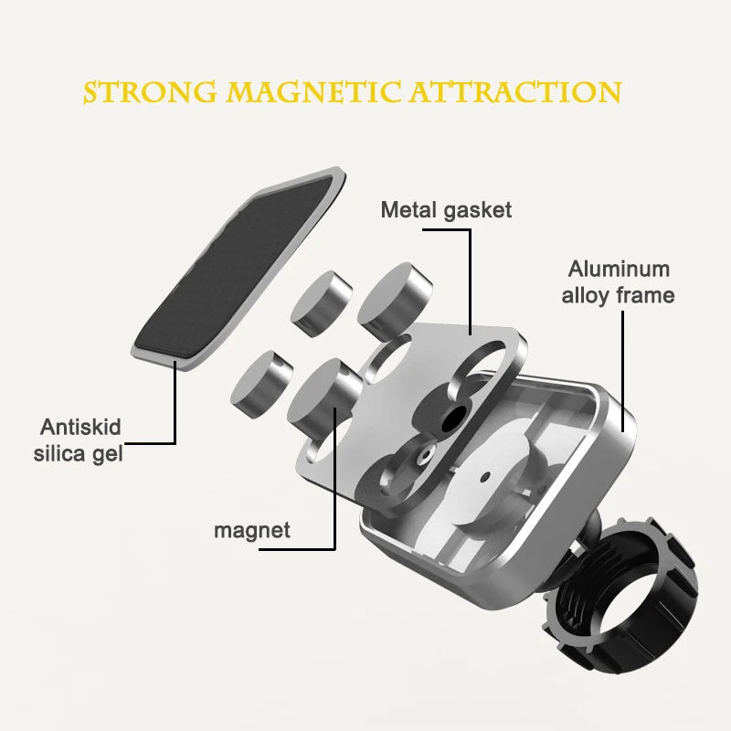XMXCZKJ Long Arm Mobile Phone Magnetic Car Windshield Dashboard Mount Holder Desk Sucker Cup Cell Phone Stand For iPhone Xiaomi