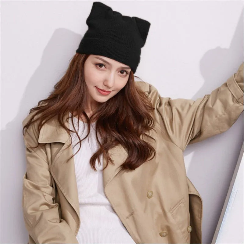 2018 New Pom Poms Winter Hat for Women Fashion Solid Warm Hats Knitted Beanies Cap Brand Thick Female Wholesale | Аксессуары для