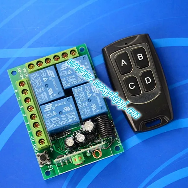 Новый DC12V 4ch цифровой переключатель дистанционного управления/315 мГц/433 мГц