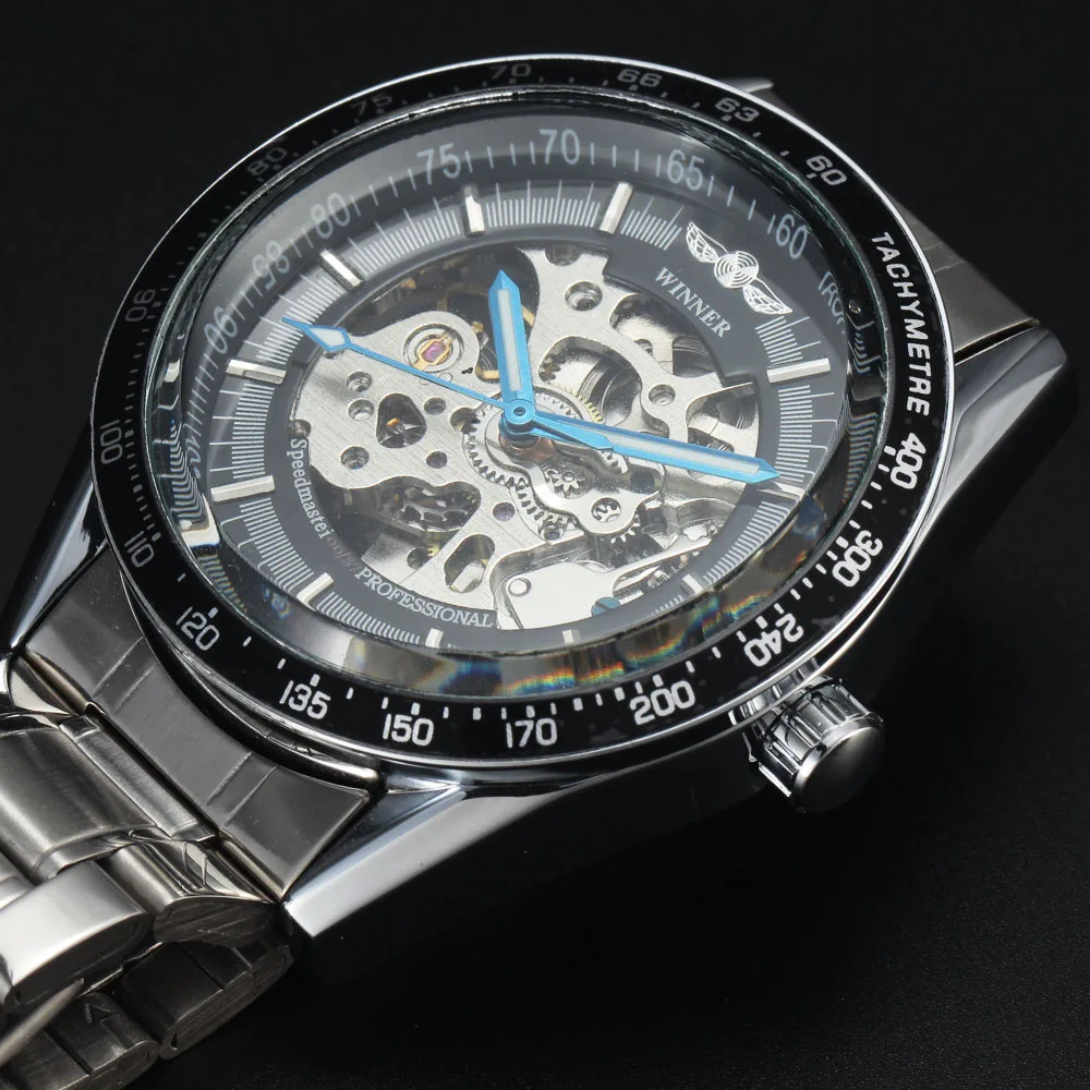 Часы WINNER мужские автоматические механические со стальным ремешком | Наручные