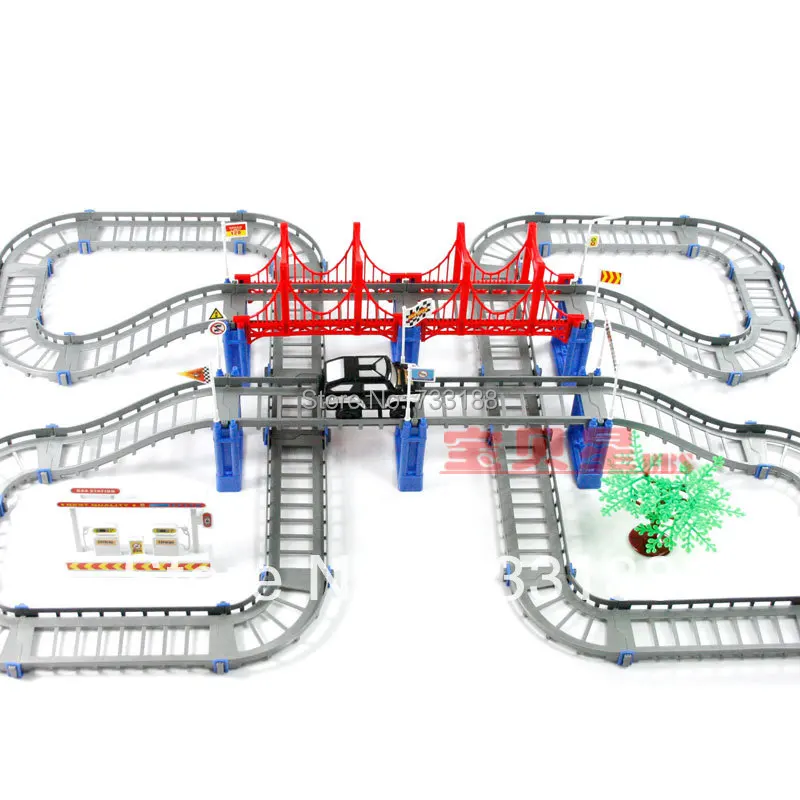 

In Stock Christmas novelty Rail car double layer car electric train track toy child O-121