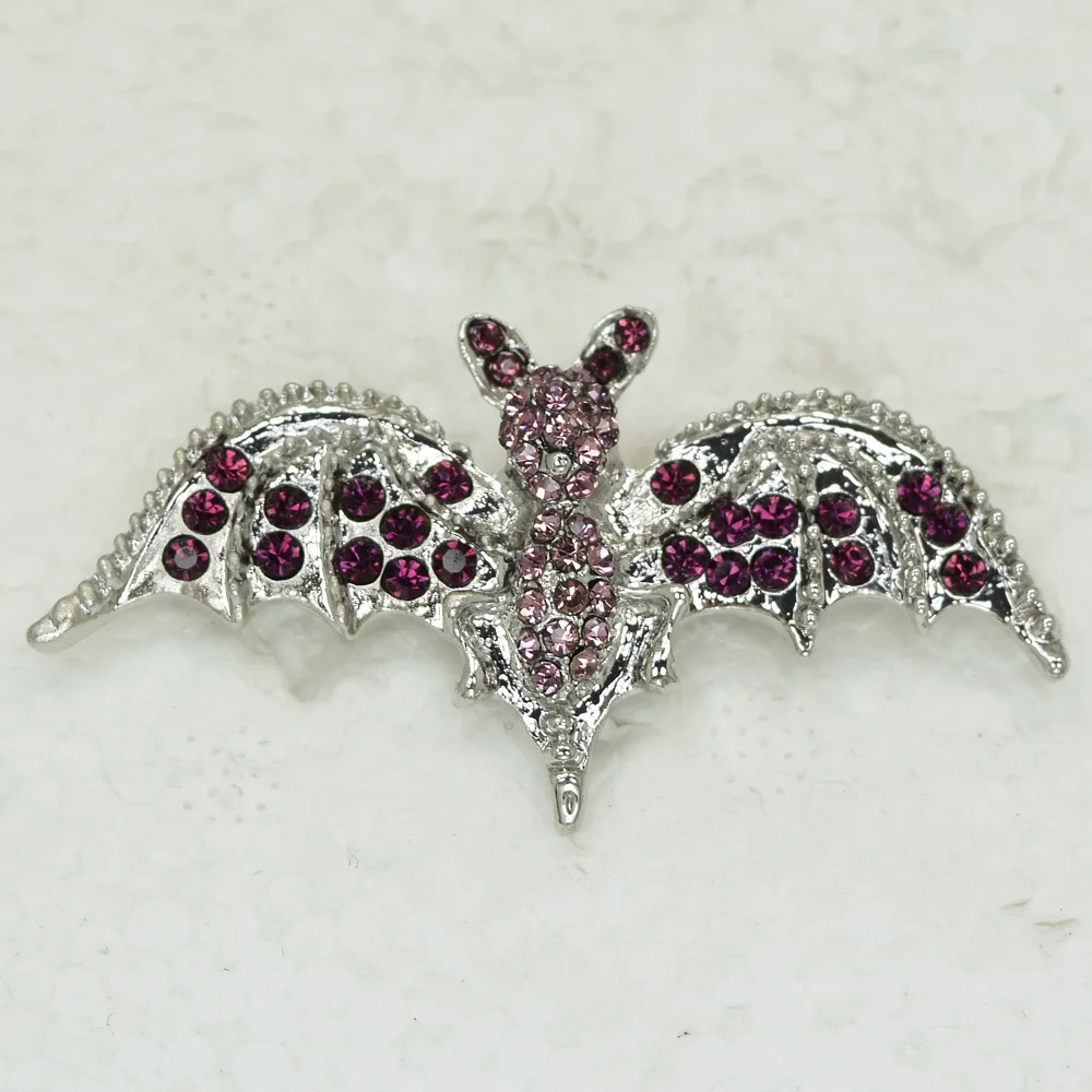 Модная брошь фиолетового цвета со стразами в форме летучей мыши C003 D|brooch purple|brooch