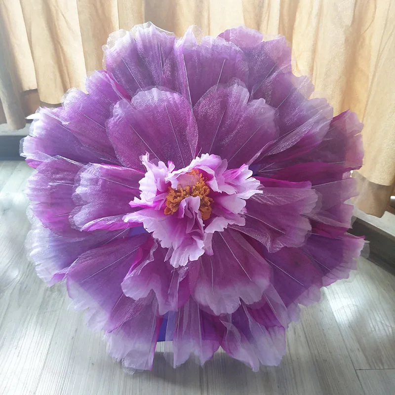 purple 70-80 см диаметр пионы, искусственные цветы Зонт пион танцевальный реквизит игрушечный производительность взять зонтик - Цвет: purple