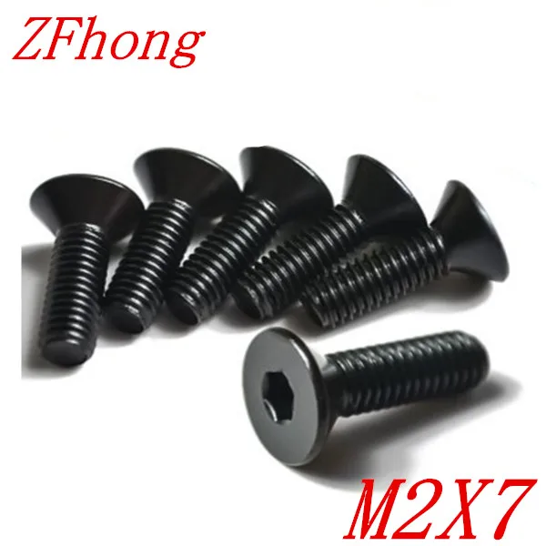 100 шт. DIN7991 Grade10.9 М2*7 М2 х 7 Плоским Шестигранной Головкой Потайной Винты|cap screw|head cap