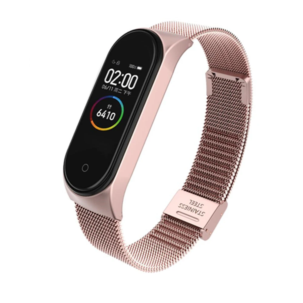 Металлический Смарт браслет mi band 3 ремешок из нержавеющей стали для Xiaomi ремешка