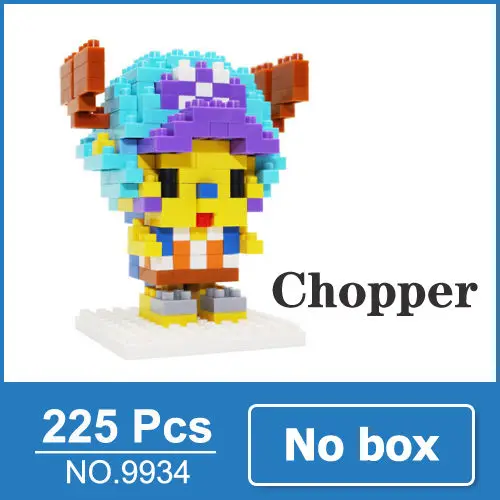 Chopper no box One Piece Ван Пис фигурки из аниме Луффи Эйс Нами Зоро Чоппер Санджи Робин фигурки аниме игрушка мини конструктор подарок для детей парень - Цвет: Chopper no box
