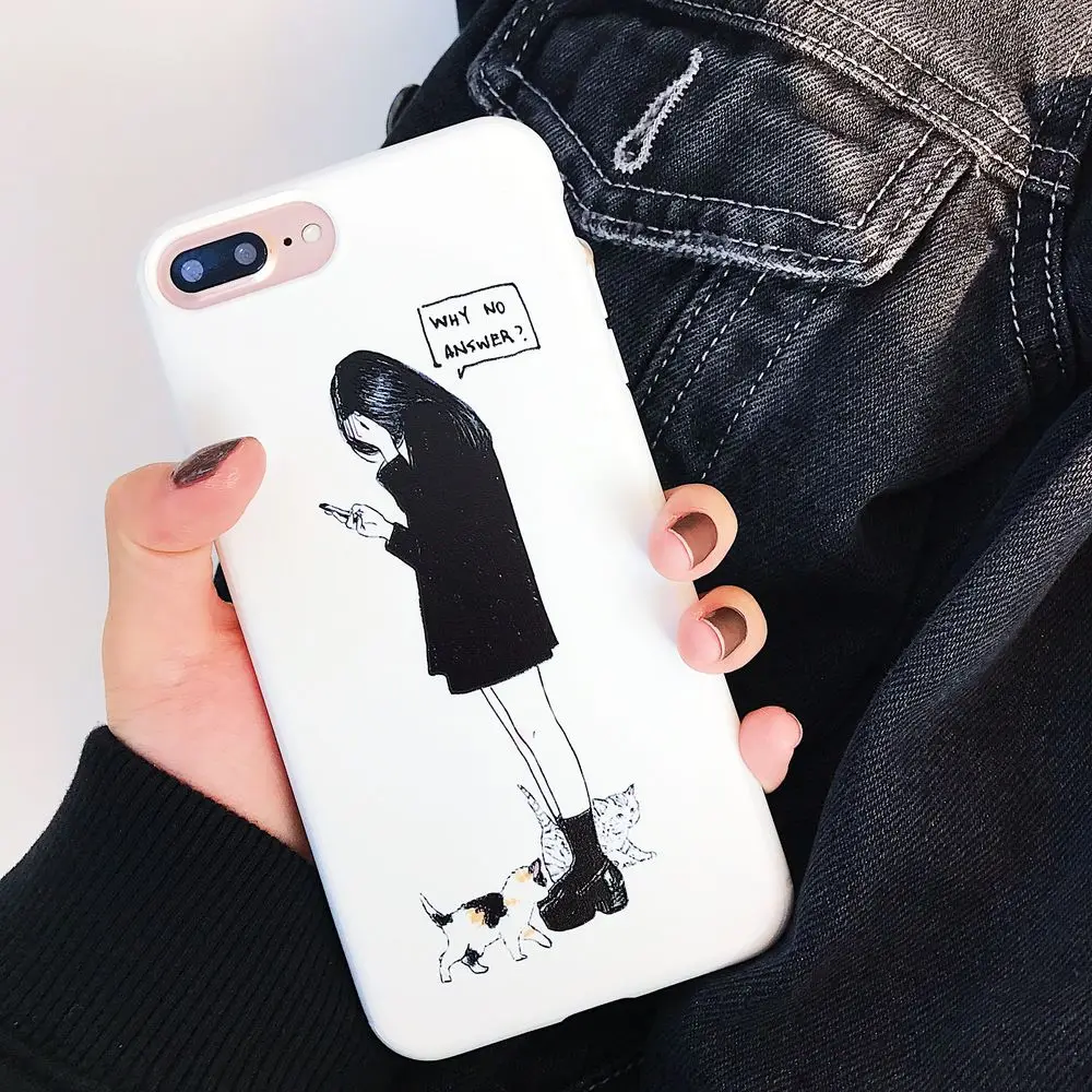 WULAWUKU Fashion cartoon rebel girl lovely soft candy tpu case For iphone X 8 8plus 7 7plus 6 6s plus back covers phone |