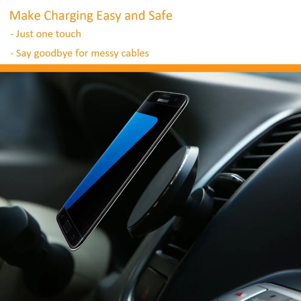Магнитный держатель Беспроводной автомобиля Зарядное устройство W3 для iPhone8 X samsung