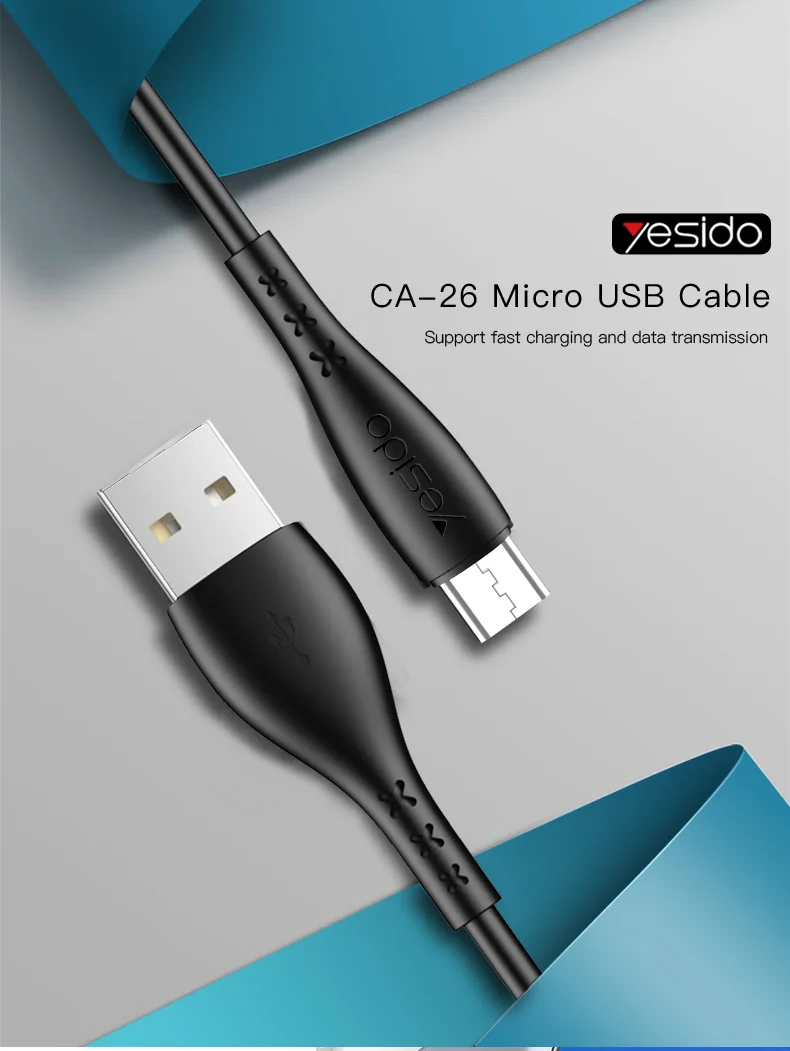 Yesido CA26 Micro USB кабель Шнур 2.4A Быстрая зарядка USB кабель для передачи данных для samsung Xiaomi huawei Android телефон планшет USB кабели провода
