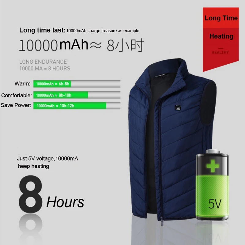 Heating Jackets USB Switch 2-11 Zone Heated Vest Electric Thermal Hunting Outdoor Coat Men's Women's Intelligent Padded Clothes