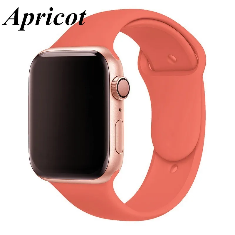 Ремешок для Apple Watch Series 4 3 2 38 мм 42 мм мягкий силиконовый дышащий сменный ремешок для спортивных часов для iwatch 40 мм 44 мм