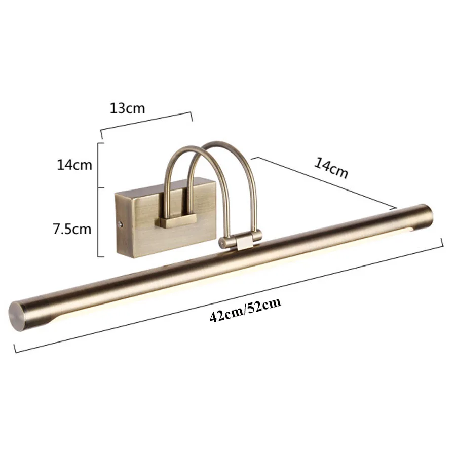 

BEIAIDI 9W 12W Led Bathtoom Mirror Lamp Retro Bronze Cabinet Vanity Mirror Light Luxury Toilet Mirror Lamp Makeup Mounted Sconce