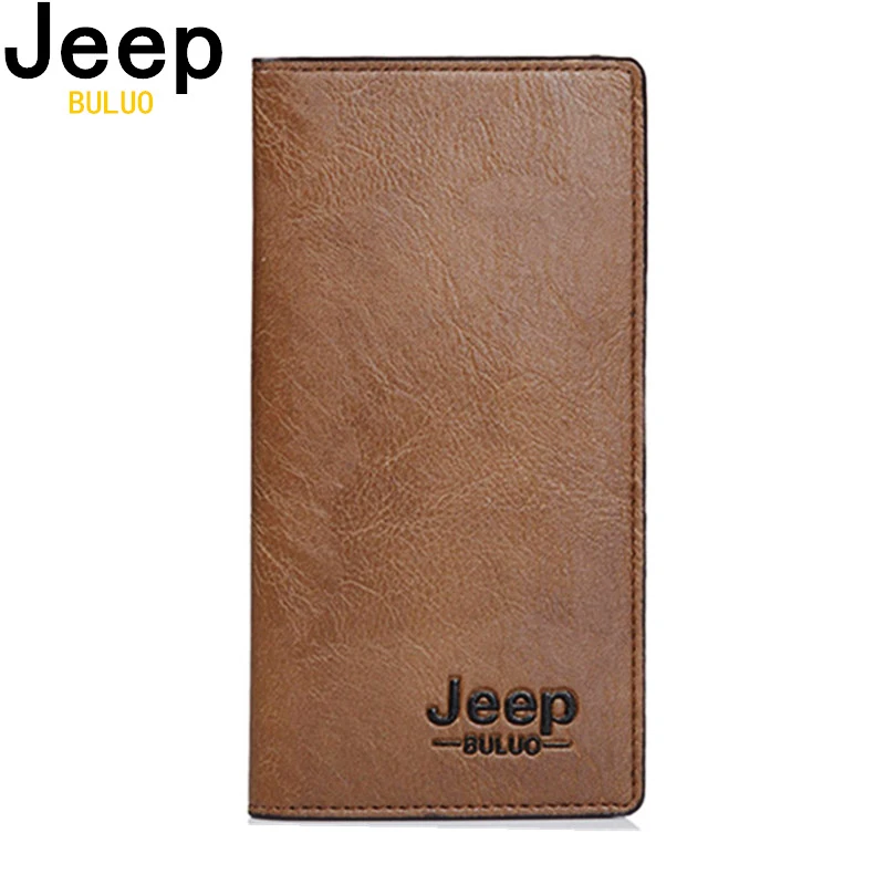 Мужское кожаное портмоне jeep buluo брендовый кошелек цвета хаки с отделением для