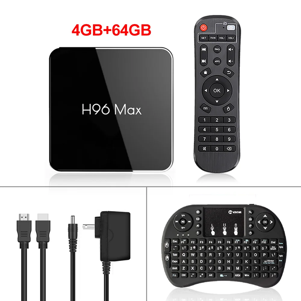 4G64G normal i8 Android 9,0 ТВ приставка H96 MAX X2 Amlogic S905X2 4 Гб 64 Гб H.265 1080p 4K 60fps USB3.0 Google Play смарт-плеер H96 Max медиаплеер - Цвет: 4G64G normal i8