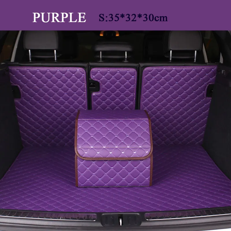 purple S Автомобильный органайзер для багажника, сумка для хранения, авто сумка для мусора, сумка для инструментов, Складная Большая сумка для хранения груза, аксессуары для автомобиля, розовый/синий - Название цвета: purple S