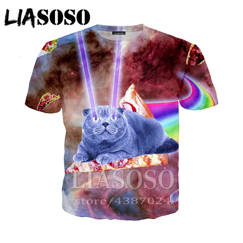 LIASOSO футболка Объёмный рисунок (3D принт) Мужская и женская уличная одежда с