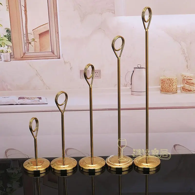 Золотистая Серебристая Круглая стальная настольная подставка с цифрами для меню