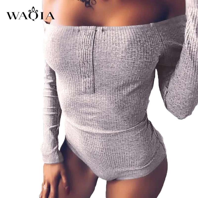 WAQIA 2018 пикантные Комбинезоны для малышек с длинным рукавом Bodycon Slash средства ухода