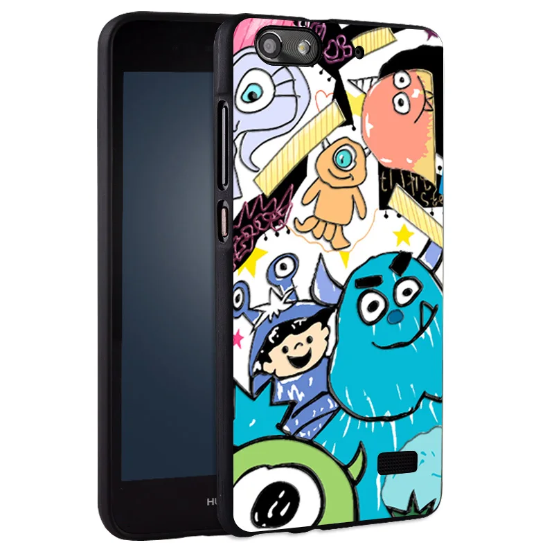 Huawei Honor 4C Case Cover 5.0 дюймов Черный 3D Рельеф для Крышка Силикона Мультфильм ТПУ Honor4C |