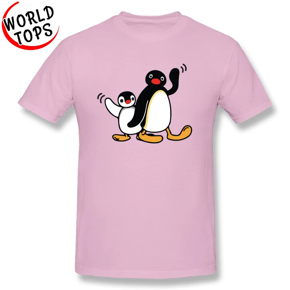 Pingu Pinga футболки с рисунком пингвинов 100% хлопок круглый вырез мужские топы