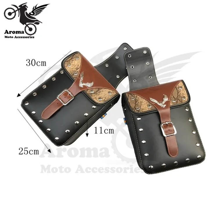 Высококачественная кожаная ретро сумка с заклепками и эмблемой орла для скутера