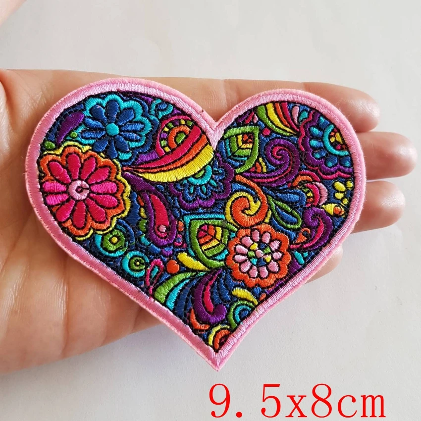 1 шт. наклейки на ткани с цветами радуги надписью Peace Heart Love вышивкой железные