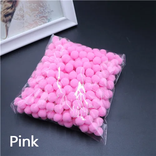 Pink 400 шт./пакет помпон меховой шарик плюшевый мяч собственными руками Сделай Сам Материал раннего обучения со шпилькой, креативный, ручная работа, Свадебная вечеринка дома деко - Цвет: Pink