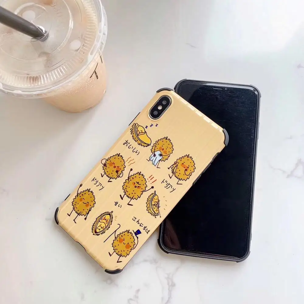 ORYKSZ 3D Lovely Fruit Durian Silicon Case For iphone XR X XS Max Cover iPhone 6 6S 7 8 Plus Fashion Shockproof Phone Cases |