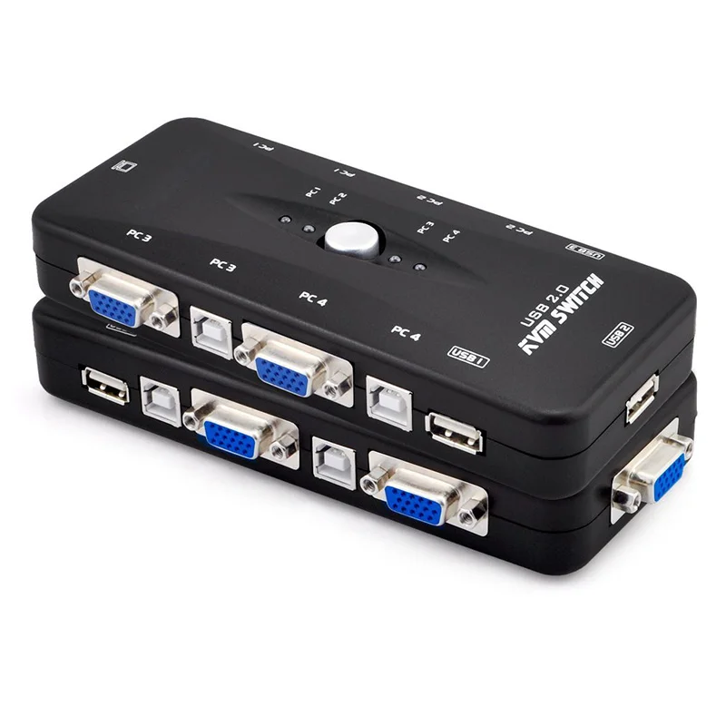 USB переключатели 2 0 VGA разветвитель 4 порта kvm переключатель принтер Мышь