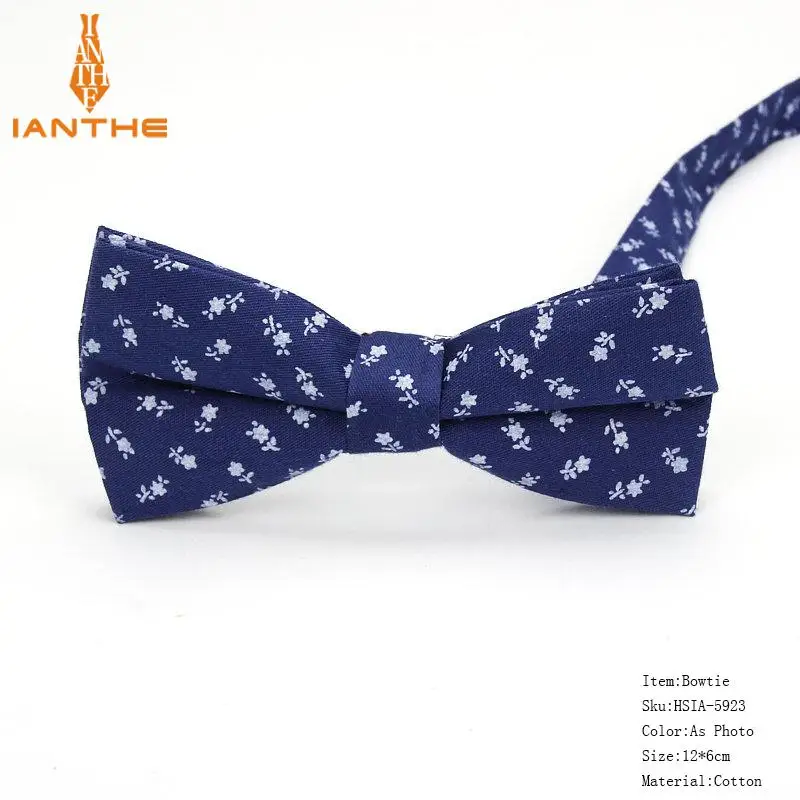 Bowtie Фирменный мужской дизайнерский узкий платок с цветочным принтом, темно-синий Цветочный платок с квадратным платком, галстук-бабочка, галстуки, набор костюмов для мужчин - Цвет: Bowtie