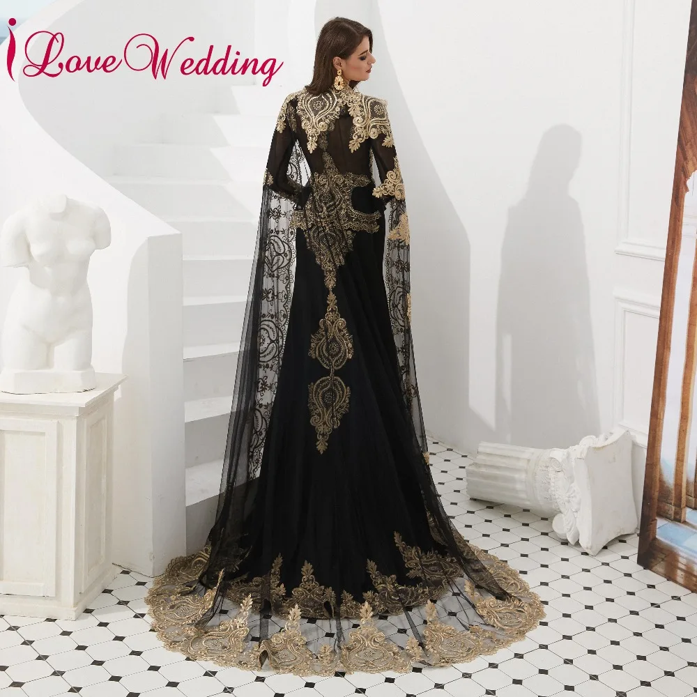 ILoveWedding Винтаж Стиль с квадратным вырезом расшитое золотистым кружевом Вечернее
