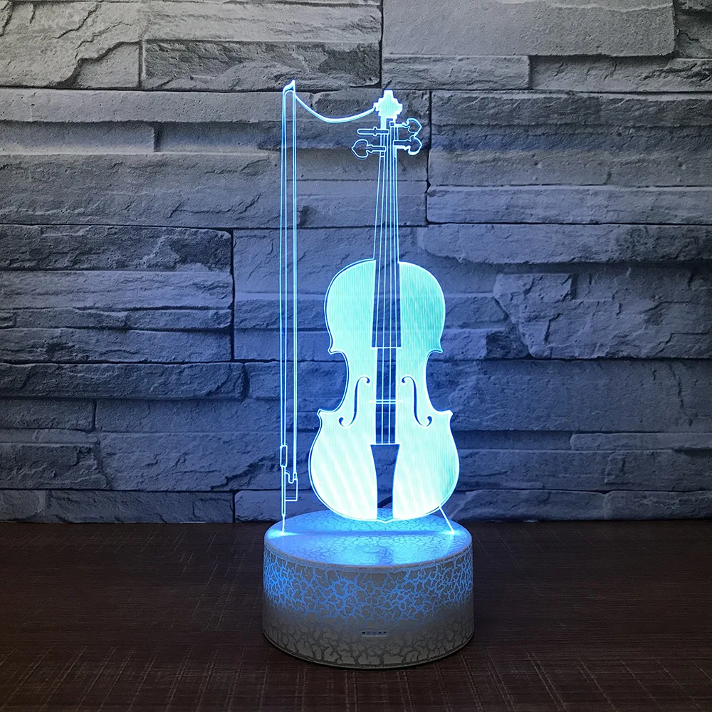 

Violin 3D LED RGB Night Light 7 Color Change Desk Light Action Figures 115 Boys Girls Christmas Toys