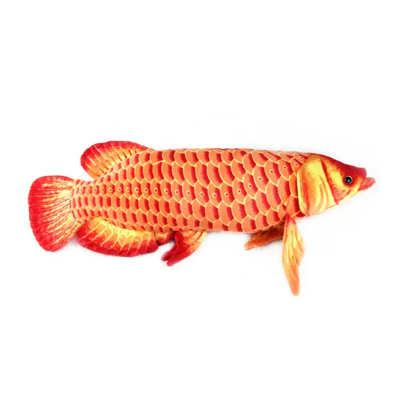 Золотой Arowana 67 см красный цвет плюшевые большие рыбки Мультяшные игрушки мягкие