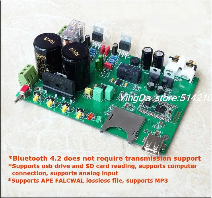Плата усилителя мощности Bluetooth 4 2 LM1875 неразрушающий музыкальный плеер ES9023 DAC