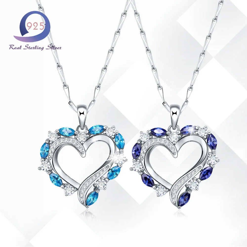 Merthus Стерлинговое Серебро 925 пробы Nacklace в форме сердца 1.49CT модная женская