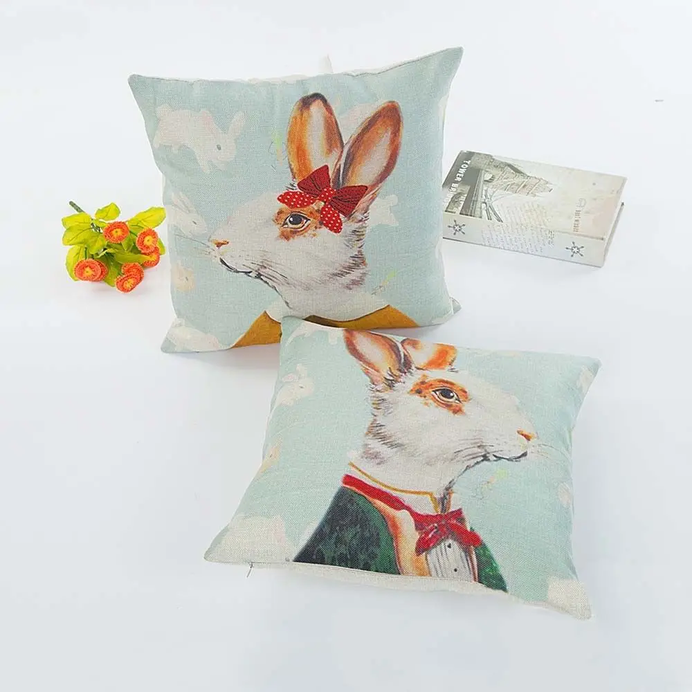 Дом королева 45x45 см Мода мультфильм кролик узор льняные бросок наволочки для