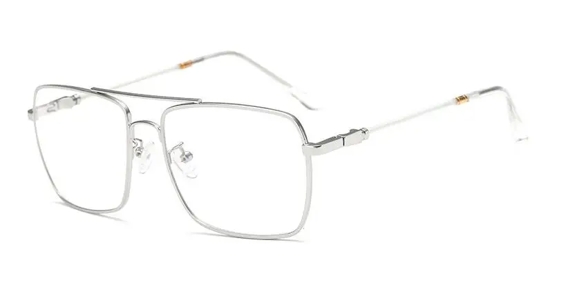 silver frame transpa Ретро квадратные очки женские металлические очки от близорукости очки оправа для очков мужская оправа nerd оптическая оправа с прозрачными линзами Eyewarer - Цвет оправы: silver frame transpa