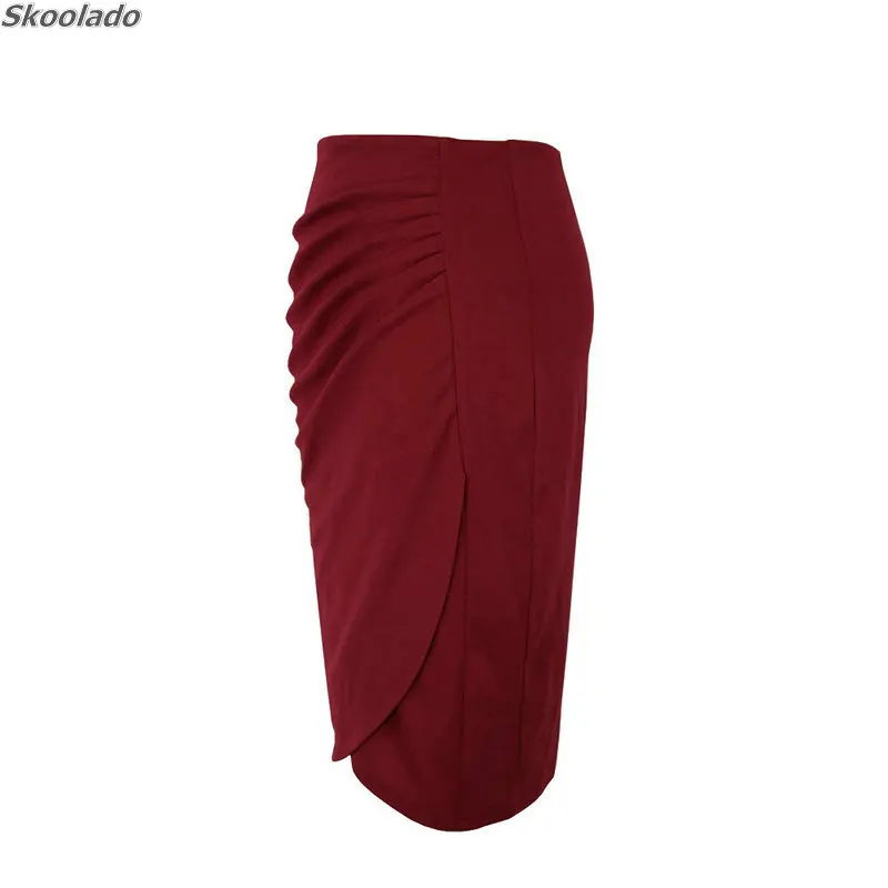 Женская Офисная мини-юбка больших размеров облегающая юбка до колена с высокой