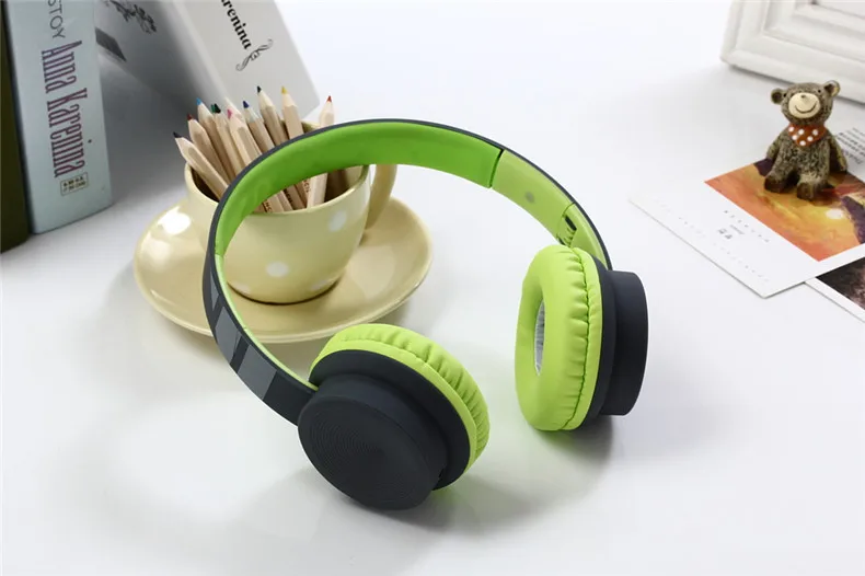 black green 3,5 мм Проводная стерео повязка на голову Hi-Fi наушники аудио шлем Mp3 плеер ноутбук Музыкальная гарнитура складные наушники для больших девочек - Цвет: black green