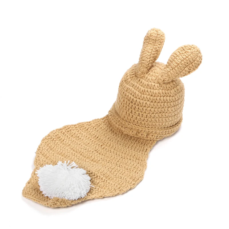 Wild Rabbit Knitting 0-3month Newborn Siamese One Hundred Days Infant Cute Baby Photography Props Handmade Wool Crochet Suit | Детская