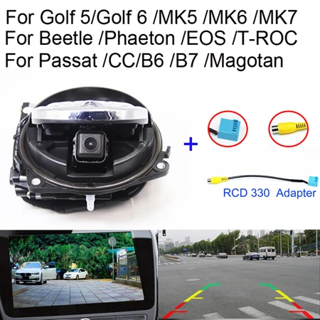 Серебристый Парковочная камера заднего вида для VW Golf 7 5 6 MK6 MK5 Passat B6 CC B7 B8 T-ROC GOLF 6/GTI/R Magotan B6/7 Lamando CC Beetle Polo - Название цвета: Серебристый