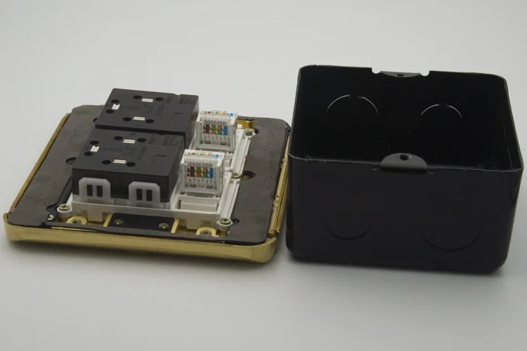 Напольная розетка с 2 розетками питания разъемами RJ45 бесплатным дизайном