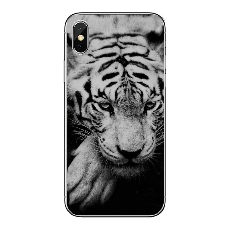 TPU Transparent Bag Case an animal White tiger burning bright For Samsung Galaxy A5 A6 A7 A8 A9 J4 J5 J7 J8 2017 2018 Plus Prime |
