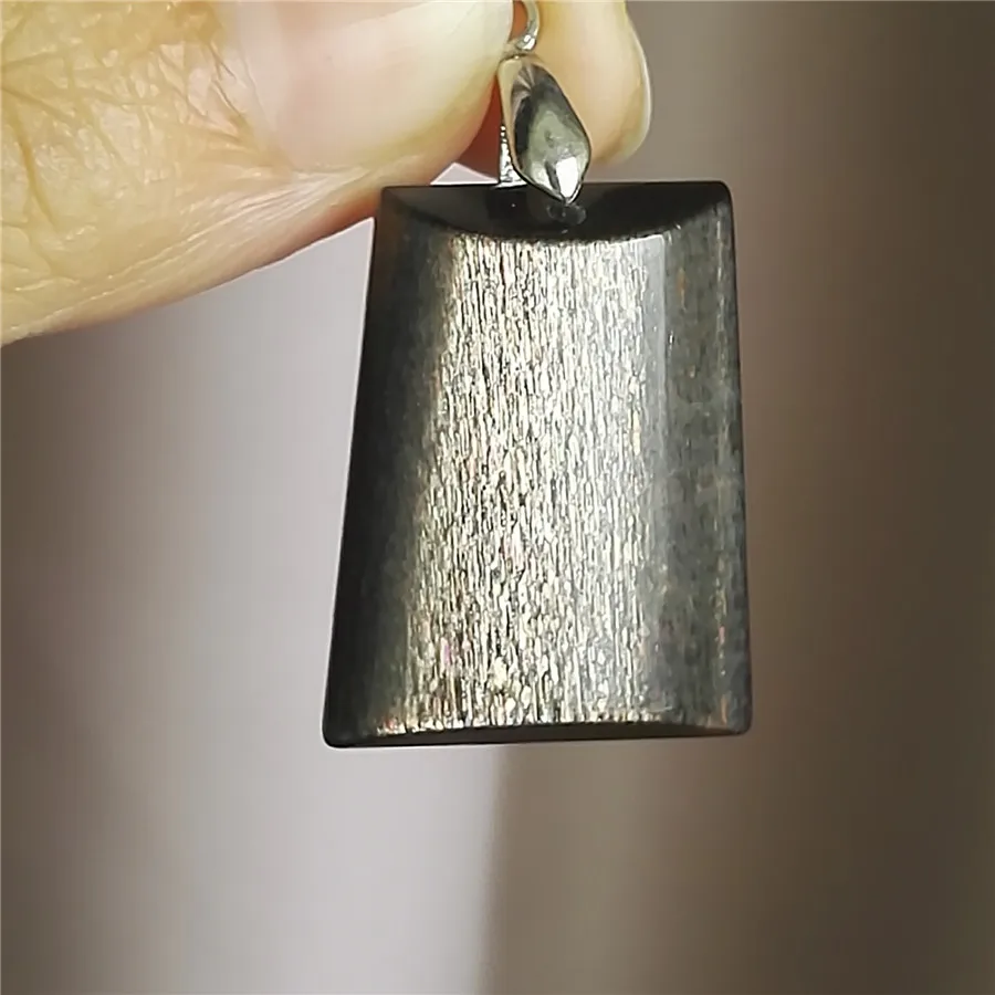 Натуральный черный Солнечный камень лунный драгоценные камни прямоугольная