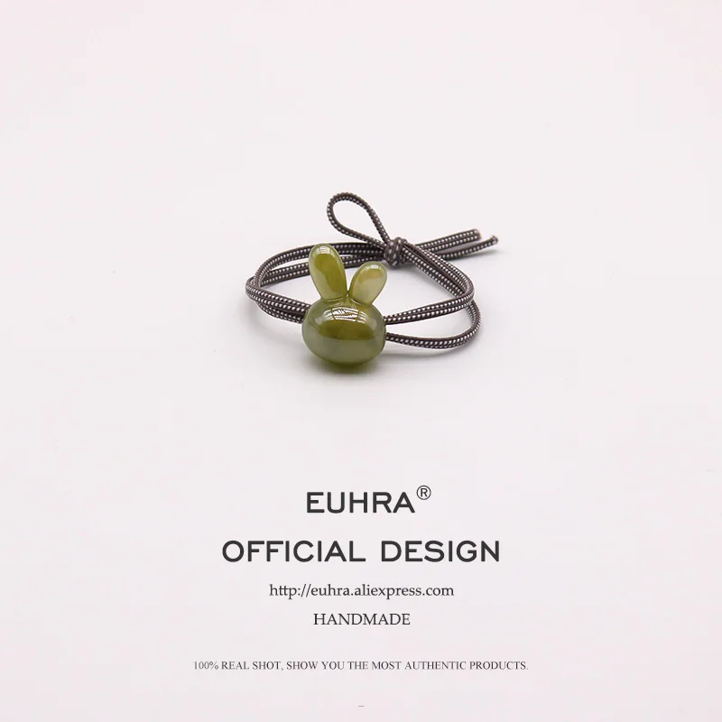 EUHRA, 10 цветов, эластичная резинка для волос, карамельный кролик, пентаграмма, Золотая пудра, для женщин, Детская резинка, высокая эластичность
