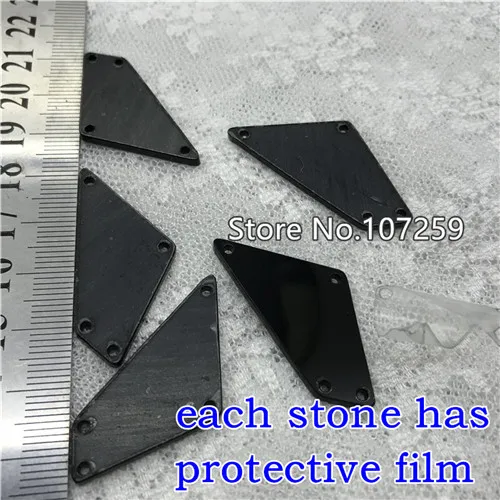02N 17x38mm TopStone Black Jet Mirror пришивные стразы 30 форм с плоской задней стороной Акриловые Кристаллы пришивные камни для платьев аксессуары для одежды - Цвет: 02N 17x38mm