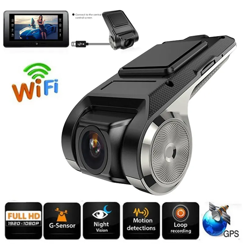 Портативный видеорегистратор для вождения USB DVR Wifi ночное видение Автомобильный